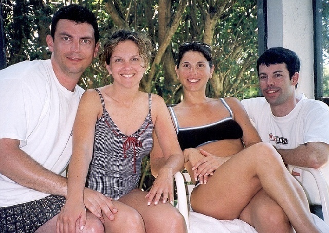 David, Karen, Kelly, and Mike on the patio